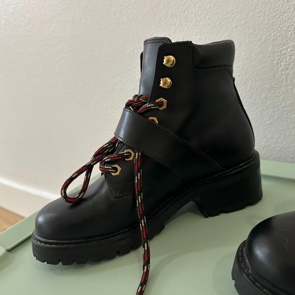 Sandro Paris Lace-Up Combat Boots in Black - Size 37 - Picture 10 of 13